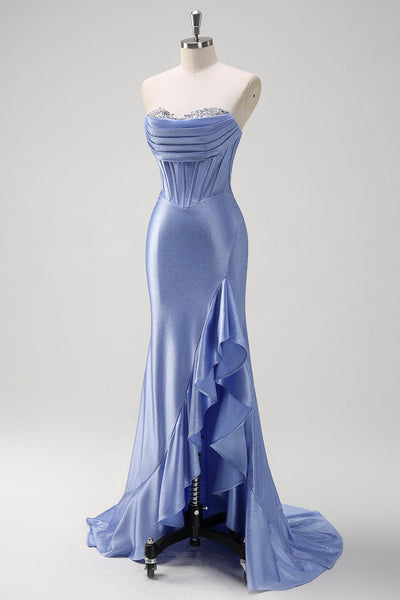 Vestido De Fiesta Largo Con Lentejuelas Y Tirantes Finos - Estilo Sirena, Espalda Sin Cubrir, Para Cóctel, Noche O Bodas