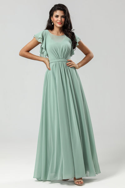 Tallulah Encaje Y Gasa Vestido De Dama De Honor Verde Lima Tallas Grandes