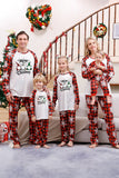 Pijama navideño familiar a juego a cuadros rojos con copo de nieve