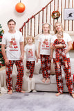 Pijama navideño a juego familiar con cuadros rojos