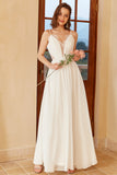 Correas de espagueti blanco Vestido de novia simple