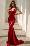 Sirena cuello en V vestido de fiesta simple