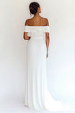 Vestido de graduación plisado de algodón blanco con hombros descubiertos
