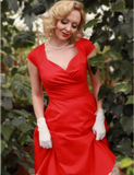 Elegante de la Mujer de manga acampanada vestidos Mujeres Corto 1950s Retro Vintage Cocktail Party Swing Vestidos
