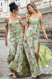 Vestido de Fiesta Verde con Corsé de Sirena y Estampado de Flores Grandes