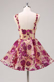Vestido de fiesta corto con corsé floral blanco y lentejuelas