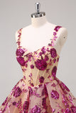 Vestido de fiesta corto con corsé floral blanco y lentejuelas