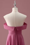 Desert Rose Off the Shoulder Chiffon A Line Junior Vestido de dama de honor