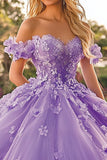 Vestido de XV de Tul Floral Hombros al descubierto con Apliques