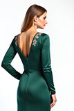 Vestido Madre de la Novia de Satén Rosa Scoop Scoop de Satén con Apliques