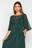 Vaina de pino Scoop medias mangas Vestido de gasa madre de la novia con apliques