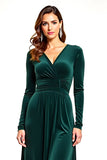 Vestido de Madre de la Novia con Escote en V y Terciopelo de Pino