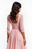 A Line Blush Pink A Line Vestido de Novia Madre de la Novia de Encaje