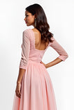 A Line Blush Pink A Line Vestido de Novia Madre de la Novia de Encaje
