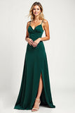 Vestido de dama de honor con tirantes finos de la línea Pine A