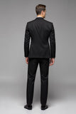 Solapa con muescas negra Trajes formales de hombre de 3 piezas Slim Fit