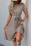 Vestido midi de verano A Line Floral Verde