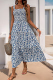 Vestido de verano floral negro de una línea de té