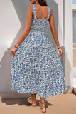 Vestido de verano floral negro de una línea de té