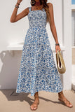 Vestido de verano floral negro de una línea de té