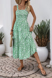Vestido de verano floral negro de una línea de té