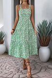 Vestido de verano floral negro de una línea de té