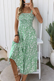 Vestido de verano floral negro de una línea de té