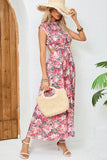 Vestido largo de verano halter de flores rojas rubor