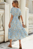 Vestido largo de verano floral azul A Line