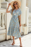 Vestido largo de verano floral azul A Line