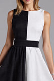Vestido formal midi de gasa de línea A con cuello barco negro