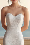 Vestido de encaje de marfil sirena sirena de recepción de boda