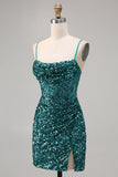 Corsé Gris Azul Vestido de lentejuelas