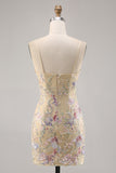 Vestido de regreso a casa bordado floral en flor albaricoque