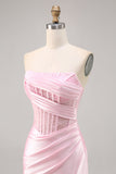 Corsé Strapless Bodycon Lace Vestido de Regreso a Casa Negro