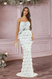 Vestido de noche sirena palabra de honor negro