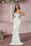 Vestido de noche sirena palabra de honor negro