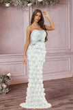 Vestido de noche sirena palabra de honor negro
