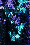 Chal brillante Solapa Morado y Azul Blazer de Fiesta para Hombres con Lentejuelas