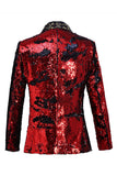 Chal brillante Solapa Morado y Azul Blazer de Fiesta para Hombres con Lentejuelas