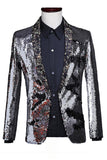 Chal brillante Solapa Morado y Azul Blazer de Fiesta para Hombres con Lentejuelas