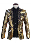 Chal brillante Solapa Morado y Azul Blazer de Fiesta para Hombres con Lentejuelas