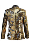 Chal brillante Solapa Morado y Azul Blazer de Fiesta para Hombres con Lentejuelas