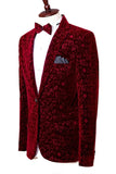 Blazer de baile para hombre con solapa de muesca roja ajustada y un botón