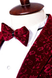 Blazer de baile para hombre con solapa de muesca roja ajustada y un botón