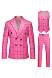 Trajes de fiesta para hombre con solapa de pico a rayas negras de 2 piezas
