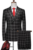 Trajes de fiesta para hombre con solapa de pico a rayas rosas de 2 piezas