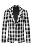 Blazer de baile de graduación a rayas con solapa con muescas vintage rojo