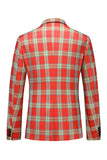 Blazer de baile de graduación a rayas con solapa con muescas vintage rojo