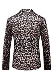 Trajes de fiesta de 2 piezas con solapa de pico de leopardo para hombre